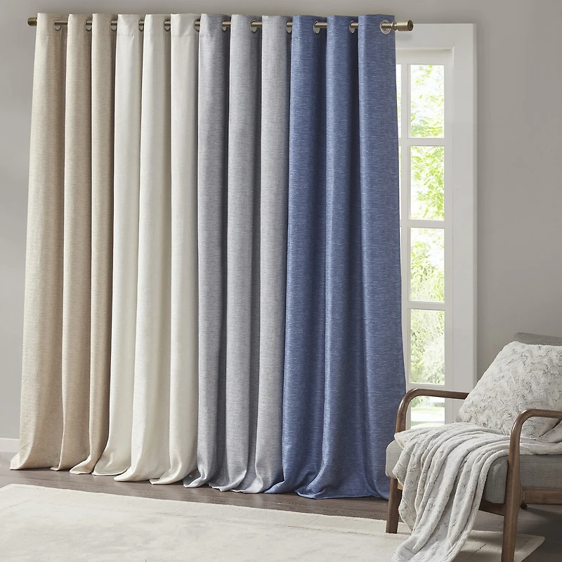 Madison Park Leighton Energy Saving 100% Blackout Grommet Top Set of 2 Curtain Panel