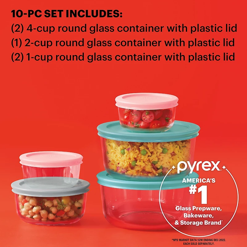 Pyrex Simply Store 10-pc. Glass Storage Set