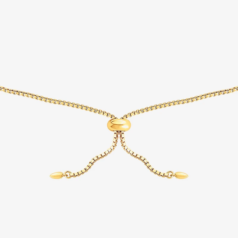Girls Cubic Zirconia 14K Gold Over Silver Hello Kitty Bolo Bracelet