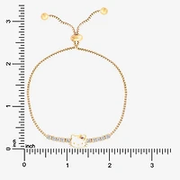 Girls Cubic Zirconia 14K Gold Over Silver Hello Kitty Bolo Bracelet