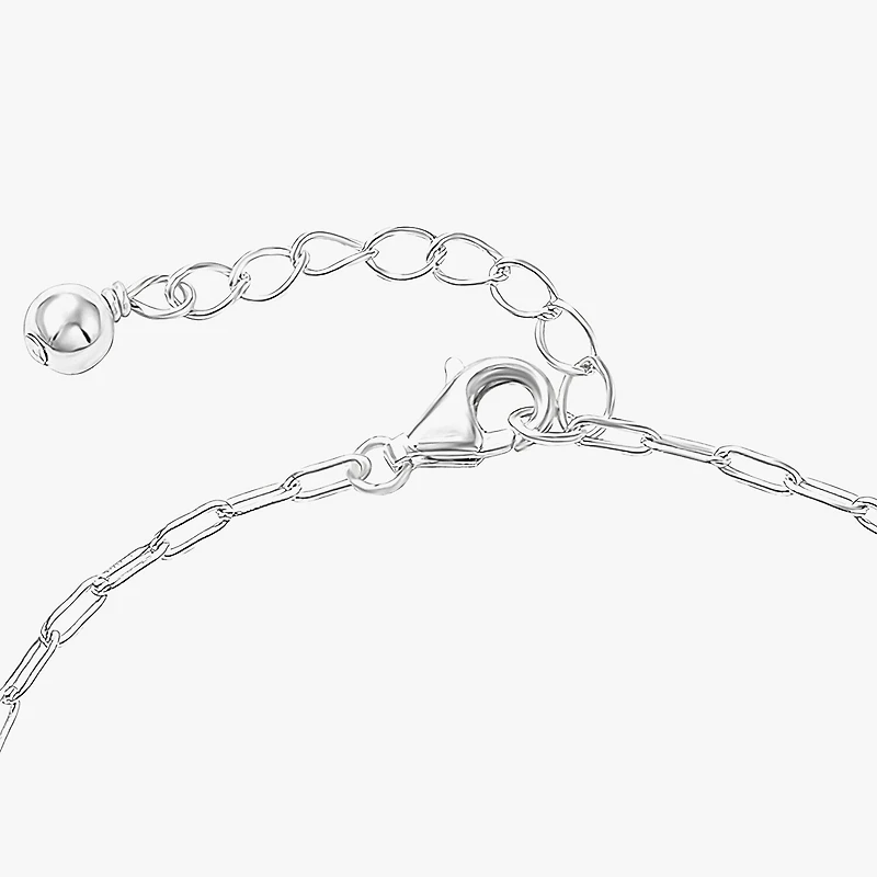 Disney Collection Girls Sterling Silver Flower Lilo & Stitch Bolo Bracelet