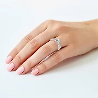 Womens 1 CT. T.W. Lab Created White Moissanite Sterling Silver Round Solitaire Engagement Ring