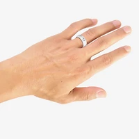 Mens 11M 1 1/2 CT. Lab Created White Moissanite Sterling Silver Round Wedding Band