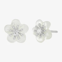 Diamonart Womens Cubic Zirconia Sterling Silver Heart 3 Pair Earring Set