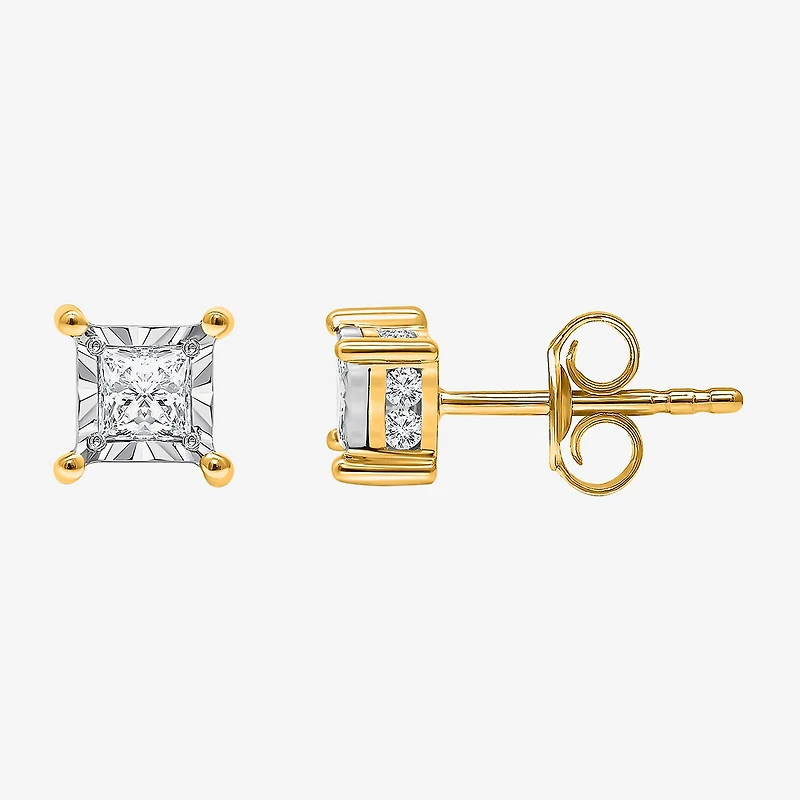 (I, Si2) 1 CT. T.W. Lab Grown White Diamond 10K Gold 5mm Stud Earrings