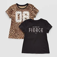 Xersion Little & Big Kid Girls Crew Neck Short Sleeve Regular Fit 2-pc. Graphic T-Shirt
