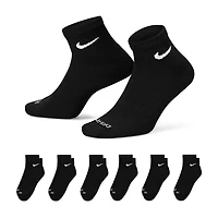 Nike Everyday Plus Cushioned Unisex Adult Breathable Multi-Pack 6 Pair Quarter Ankle Socks