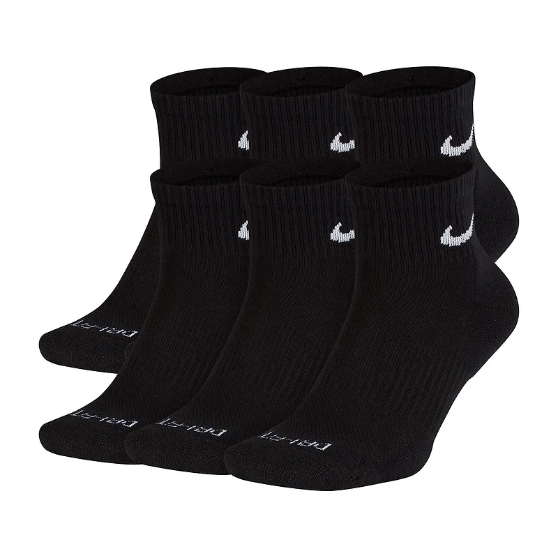 Nike Everyday Plus Cushioned Unisex Adult Breathable Multi-Pack 6 Pair Quarter Ankle Socks