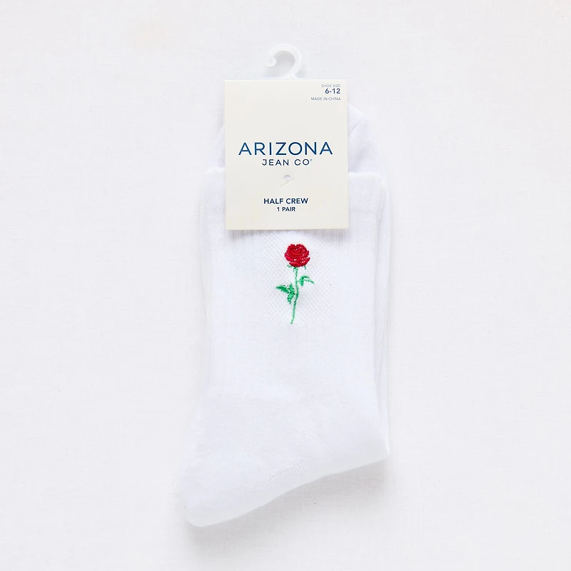 Arizona Embroidered Mens 1 Pair Crew Socks