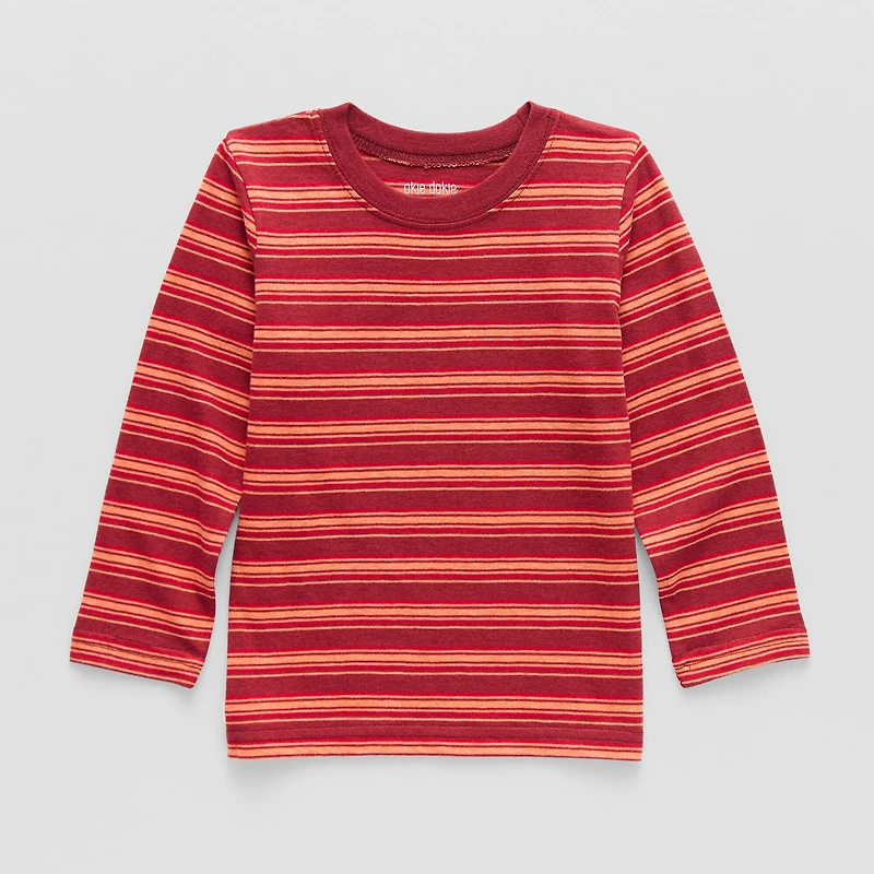 Okie Dokie Toddler & Little Boys Crew Neck Long Sleeve T-Shirt