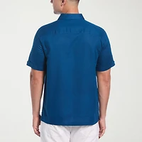 Cubavera Embroidered Mens Short Sleeve Regular Fit Button-Down Shirt