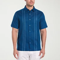 Cubavera Embroidered Mens Short Sleeve Regular Fit Button-Down Shirt