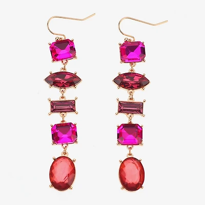 Bijoux Bar Womens Glass Drop Earrings
