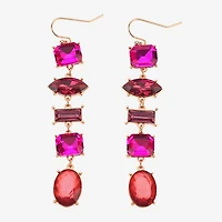 Bijoux Bar Womens Glass Drop Earrings