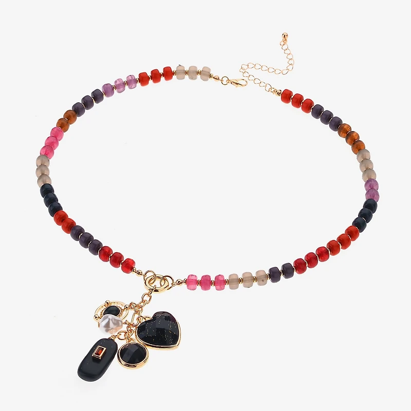 Bijoux Bar Womens 10 Inch Beaded Necklace