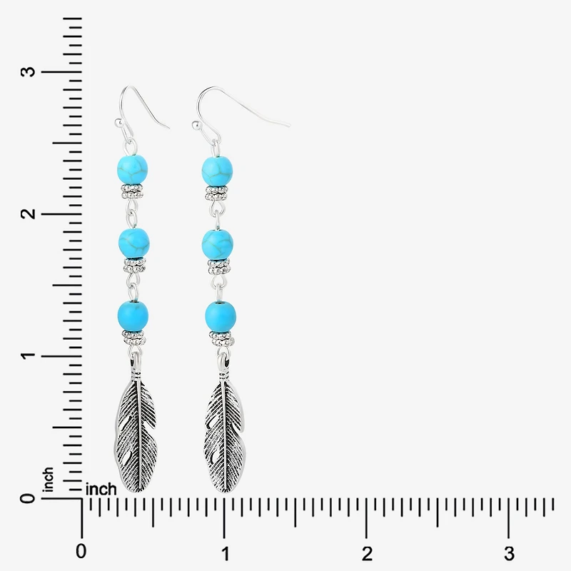 JS Jessica Simpson Womens Turquoise Turquoise Drop Earrings