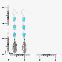 JS Jessica Simpson Womens Turquoise Turquoise Drop Earrings