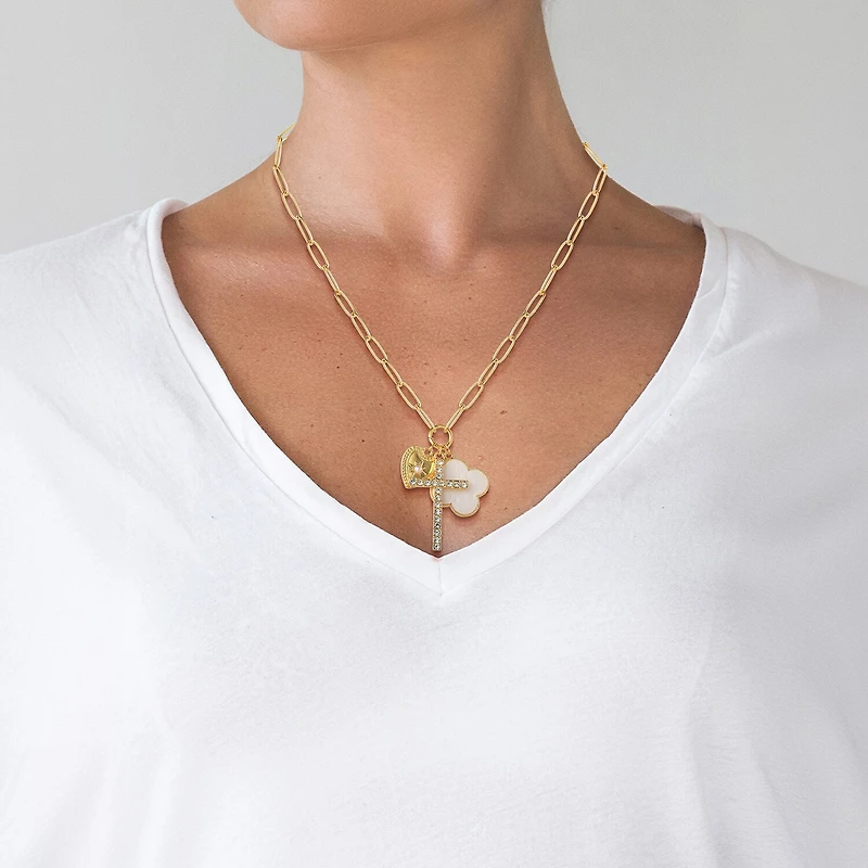JS Jessica Simpson Womens Multi Color Alloy 18 Inch Pendant Necklace