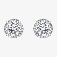 (G/Si1-Si2) 2 CT. T.W. Lab Grown White Diamond Sterling Silver 7.5mm Round Stud Earrings