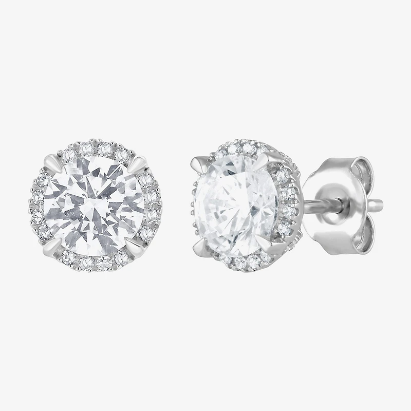 (G/Si1-Si2) 2 CT. T.W. Lab Grown White Diamond Sterling Silver 7.5mm Round Stud Earrings