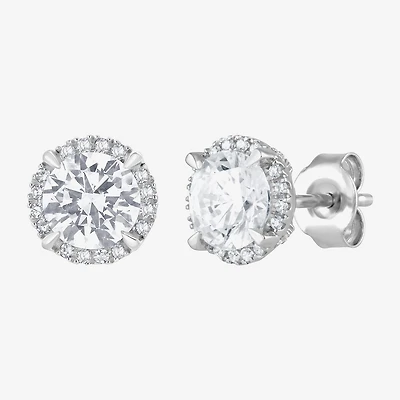 (G/Si1-Si2) 2 CT. T.W. Lab Grown White Diamond Sterling Silver 7.5mm Round Stud Earrings