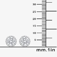 (G/Si1-Si2) 2 CT. T.W. Lab Grown White Diamond Sterling Silver 7.5mm Round Stud Earrings