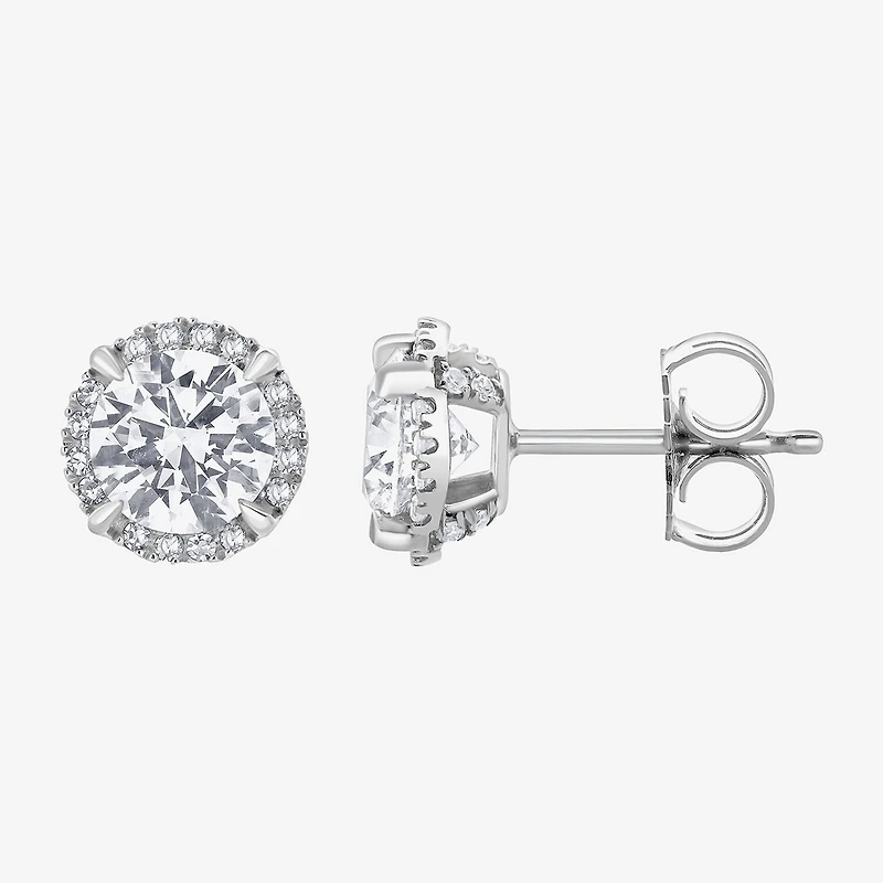 (G/Si1-Si2) 2 CT. T.W. Lab Grown White Diamond Sterling Silver 7.5mm Round Stud Earrings