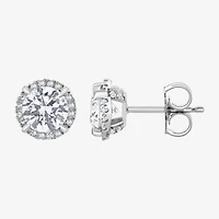 (G/Si1-Si2) 2 CT. T.W. Lab Grown White Diamond Sterling Silver 7.5mm Round Stud Earrings
