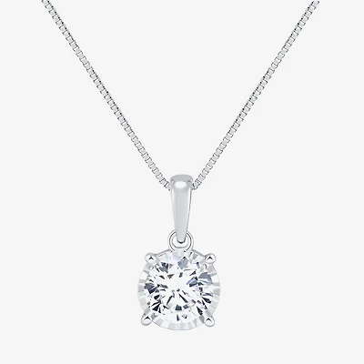 (H-I/Si2) Womens 3/4 CT. T.W. Lab Grown White Diamond Sterling Silver Round 18 Inch Pendant Necklace