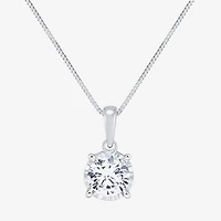 (H-I/Si2) Womens 3/4 CT. T.W. Lab Grown White Diamond Sterling Silver Round 18 Inch Pendant Necklace