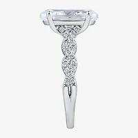 Signature By Modern Bride (H-I / Si2) Womens 4 1/3 Ct. T.W. Lab Grown White Diamond 10K Gold Oval Side Stone Engagement Ring