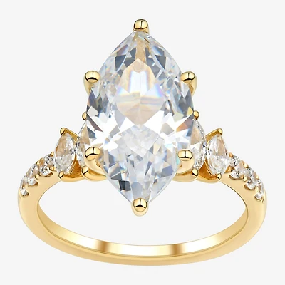 Signature By Modern Bride (H-I / Si2) Womens 4 3/4 CT. T.W. Lab Grown White Diamond 10K Gold Marquise Side Stone Engagement Ring
