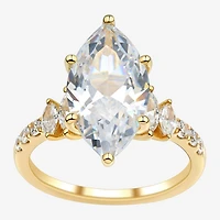 Signature By Modern Bride (H-I / Si2) Womens 4 3/4 CT. T.W. Lab Grown White Diamond 10K Gold Marquise Side Stone Engagement Ring