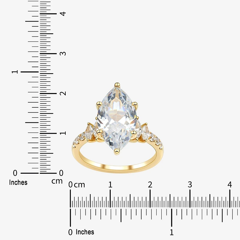 Signature By Modern Bride (H-I / Si2) Womens 4 3/4 CT. T.W. Lab Grown White Diamond 10K Gold Marquise Side Stone Engagement Ring