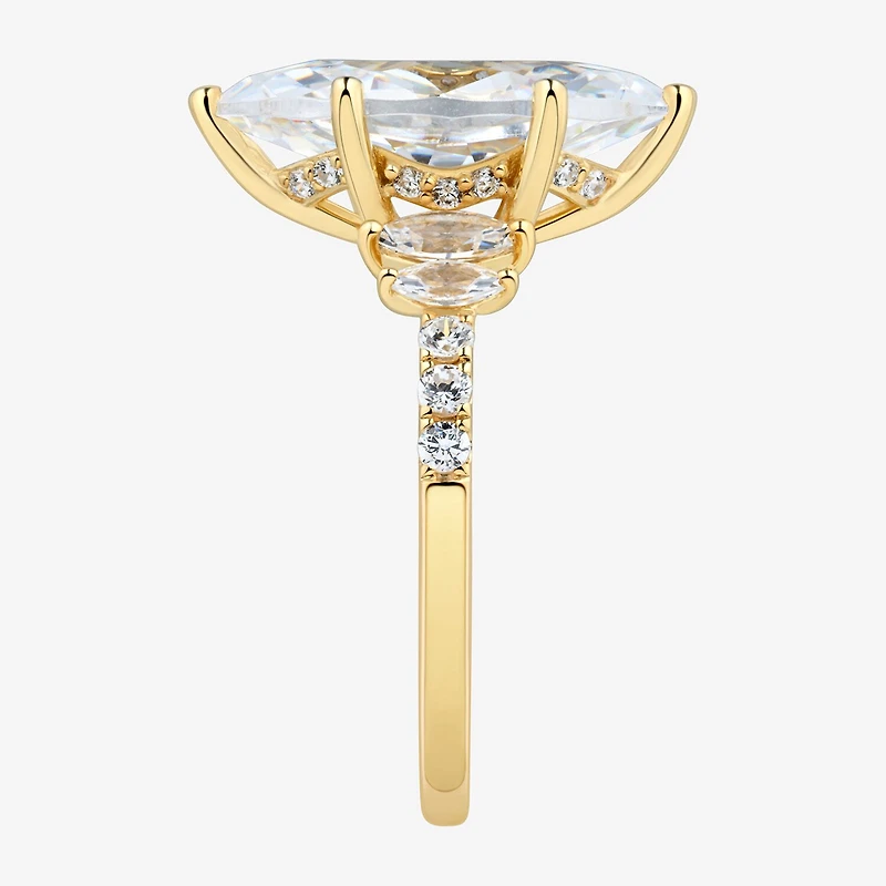Signature By Modern Bride (H-I / Si2) Womens 4 3/4 CT. T.W. Lab Grown White Diamond 10K Gold Marquise Side Stone Engagement Ring