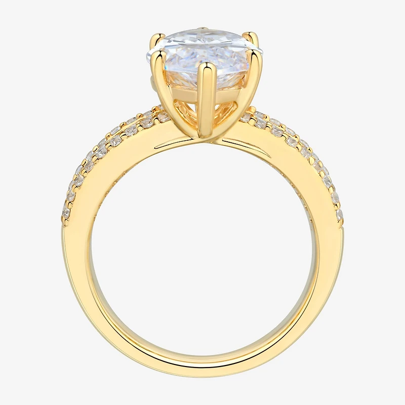 Signature By Modern Bride (H-I / Si2) Womens 6 1/2 Ct. T.W. Lab Grown White Diamond 10K Gold Marquise Side Stone Engagement Ring
