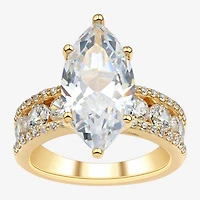 Signature By Modern Bride (H-I / Si2) Womens 6 1/2 Ct. T.W. Lab Grown White Diamond 10K Gold Marquise Side Stone Engagement Ring