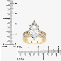 Signature By Modern Bride (H-I / Si2) Womens 6 1/2 Ct. T.W. Lab Grown White Diamond 10K Gold Marquise Side Stone Engagement Ring