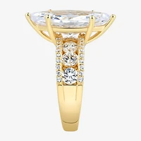 Signature By Modern Bride (H-I / Si2) Womens 6 1/2 Ct. T.W. Lab Grown White Diamond 10K Gold Marquise Side Stone Engagement Ring