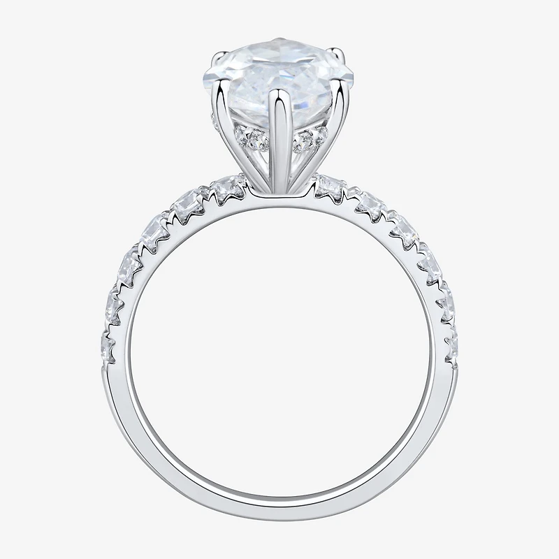 (H-I / Si2) Womens 4 3/4 CT. T.W. Lab Grown White Diamond 10K Gold Marquise Side Stone Engagement Ring