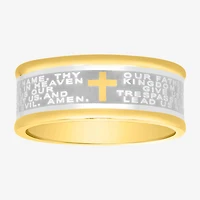 Religious Jewelry Cross Mens 9M Stainless Steel Wedding Band