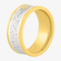 Religious Jewelry Cross Mens 9M Stainless Steel Wedding Band