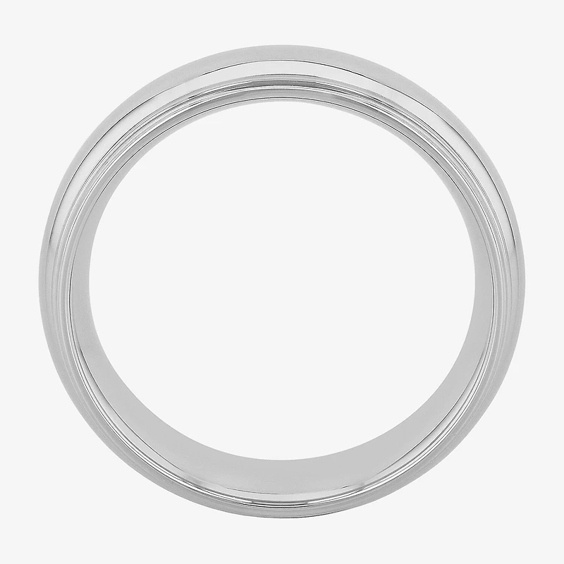 Mens 7.5MM Stainless Steel Wedding Band