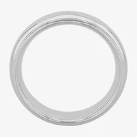 Mens 7.5MM Stainless Steel Wedding Band