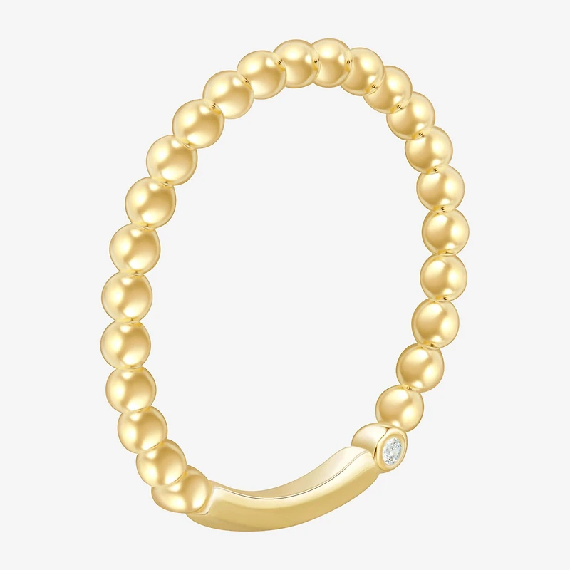 H-I / Si1-Si2) Womens 2MM Diamond Accent Lab Grown White 10K Gold Wedding Band