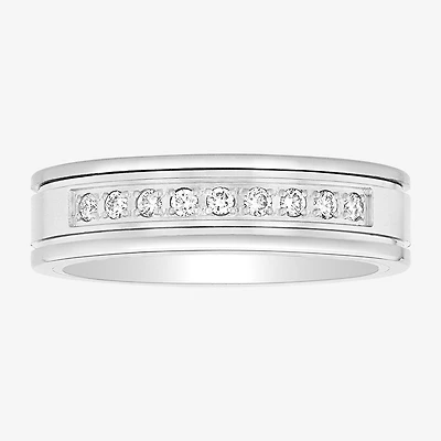 (H / Si2-I1) Mens 6MM 1/5 CT. Lab Grown White Diamond Tungsten Wedding Band