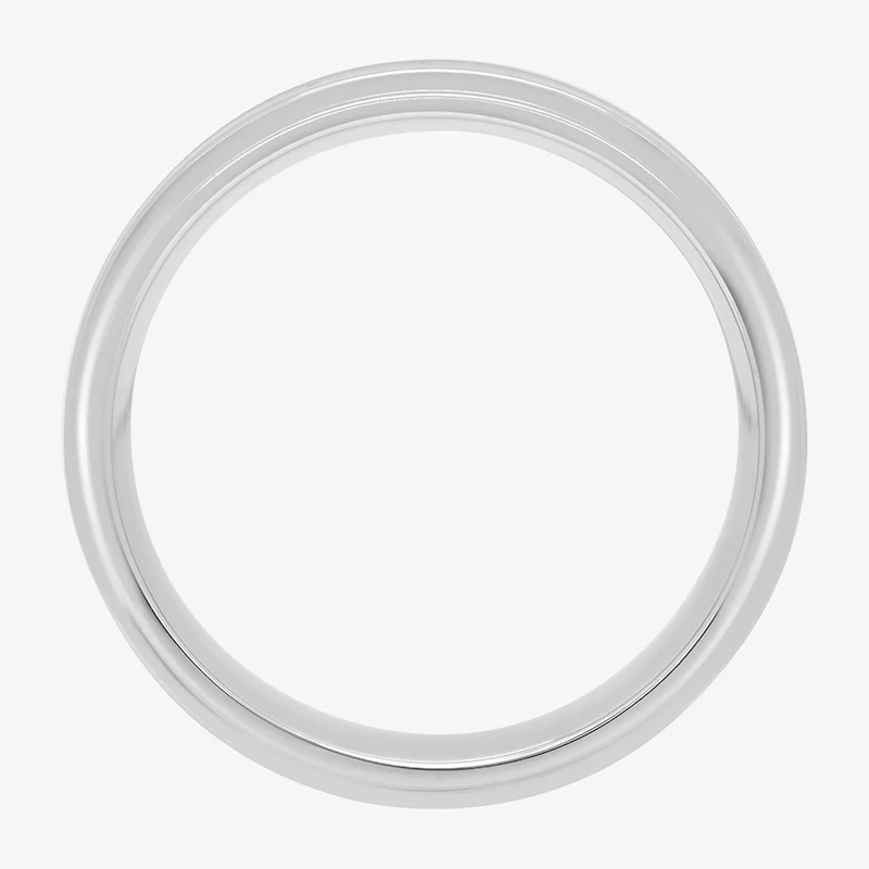 H-I / I2-I3) Mens 8MM 1/10 CT. T.W. Natural White Diamond Stainless Steel Wedding Band