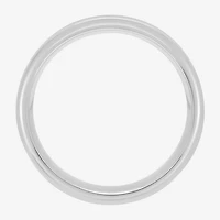 H-I / I2-I3) Mens 8MM 1/10 CT. T.W. Natural White Diamond Stainless Steel Wedding Band