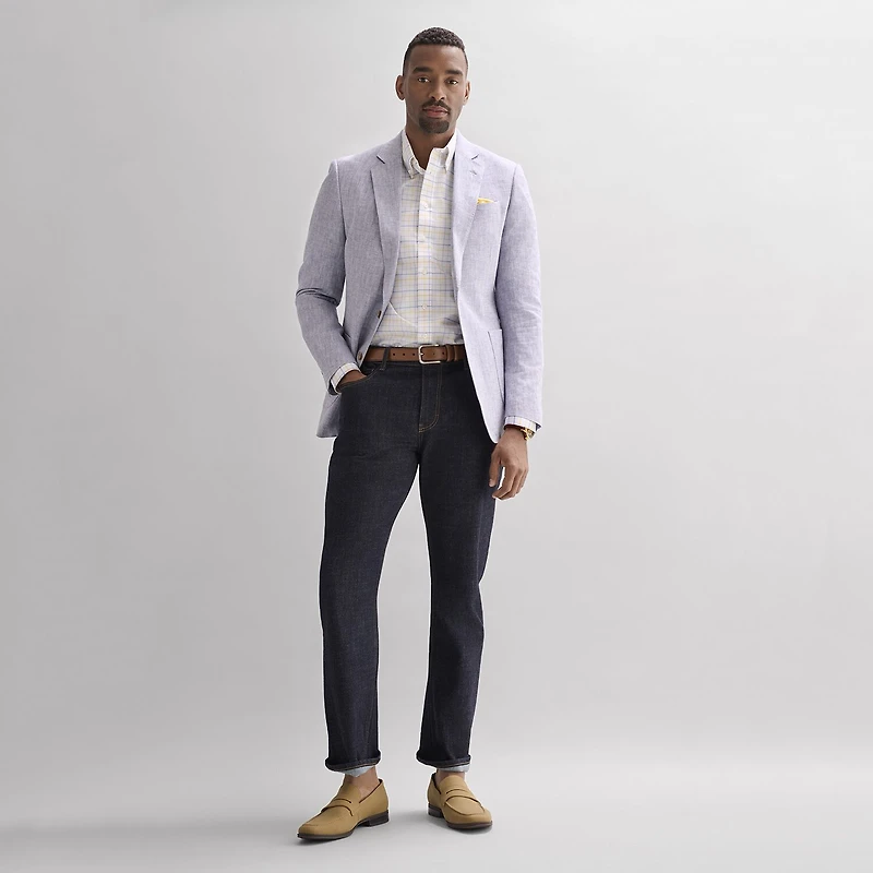 Stafford Linen Cotton Blend Mens Regular Fit Sport Coat