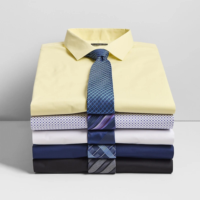 Shaquille O'Neal XLG™ Big And Tall Mens Button Down Dress Shirt + Tie Set